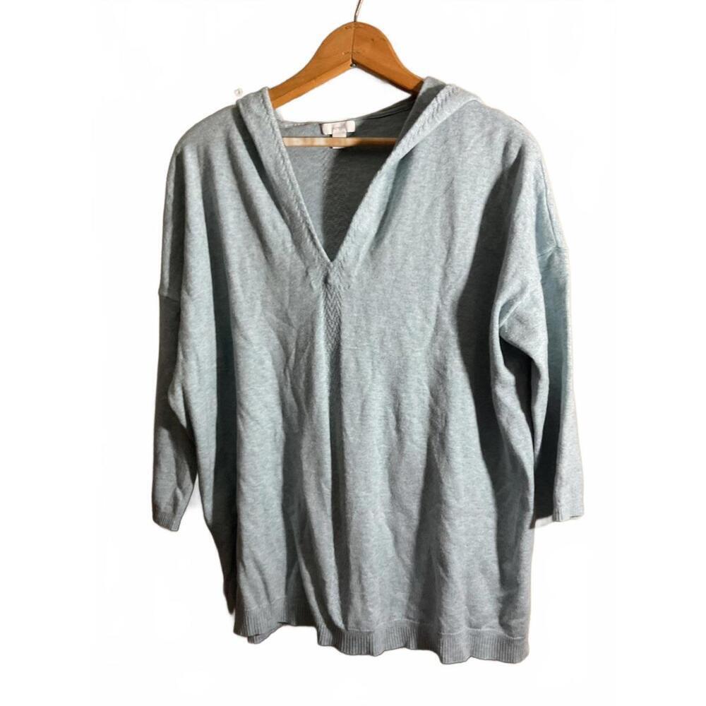 Pure Jill Cozy Light Blue Women's Hoodie Sweater Petite Medium